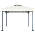 vidaXL Pavillon mit LED-Lichterkette 300x300 cm Cremeweiß Aluminium