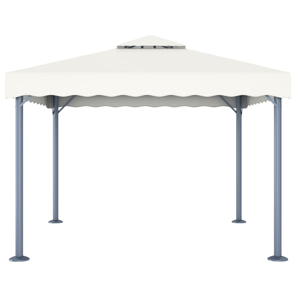 vidaXL Pavillon mit LED-Lichterkette 300x300 cm Cremeweiß Aluminium