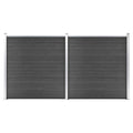 vidaXL Zaunelement Set WPC 353x186 cm Schwarz