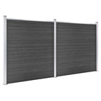 vidaXL Zaunelement Set WPC 353x186 cm Schwarz