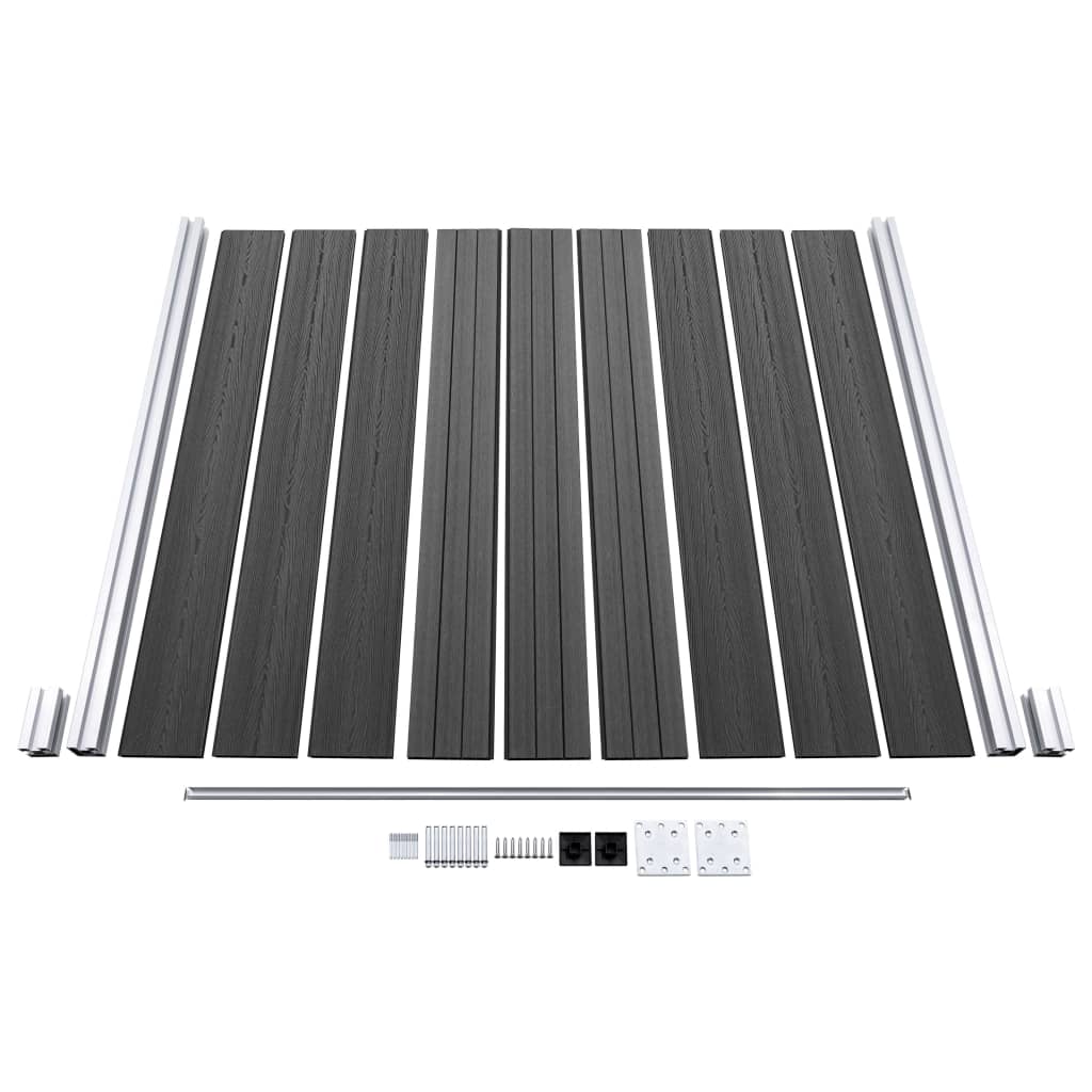 vidaXL Zaunelement Set WPC 353x186 cm Schwarz