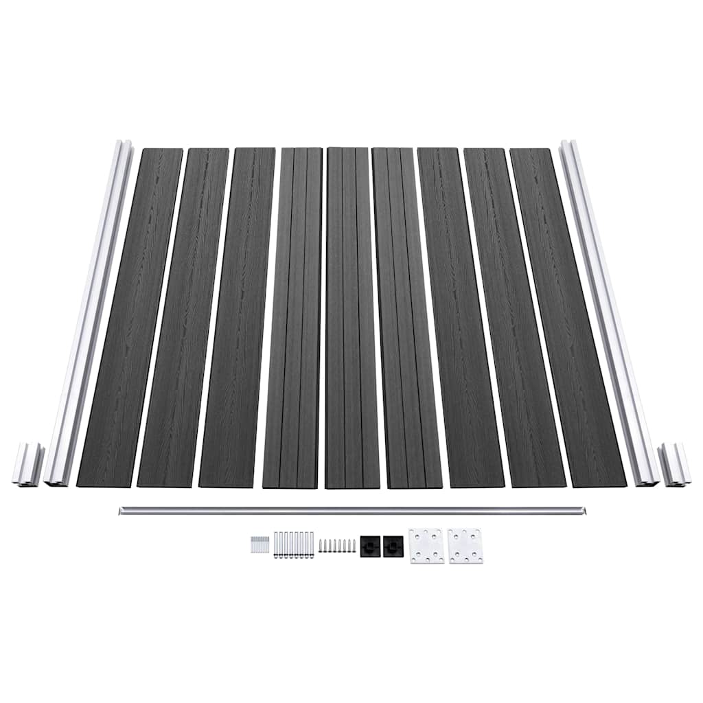 vidaXL Zaunelement Set WPC 446x(105-186) cm Schwarz