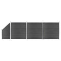 vidaXL Zaunelement Set WPC 619x(105-186) cm Schwarz