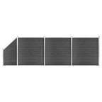 vidaXL Zaunelement Set WPC 619x(105-186) cm Schwarz