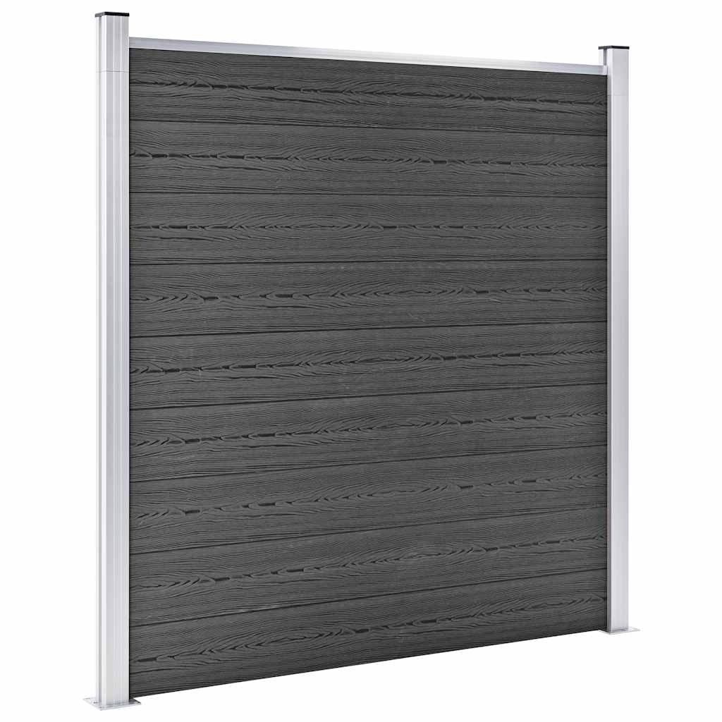 vidaXL Zaunelement Set WPC 619x(105-186) cm Schwarz