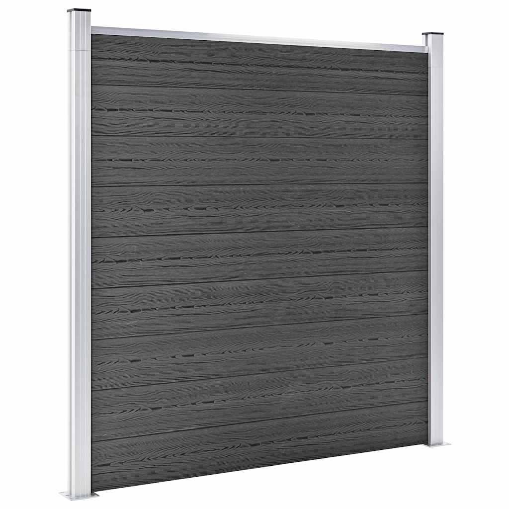 vidaXL Zaunelement Set WPC 792x(105-186)cm Schwarz