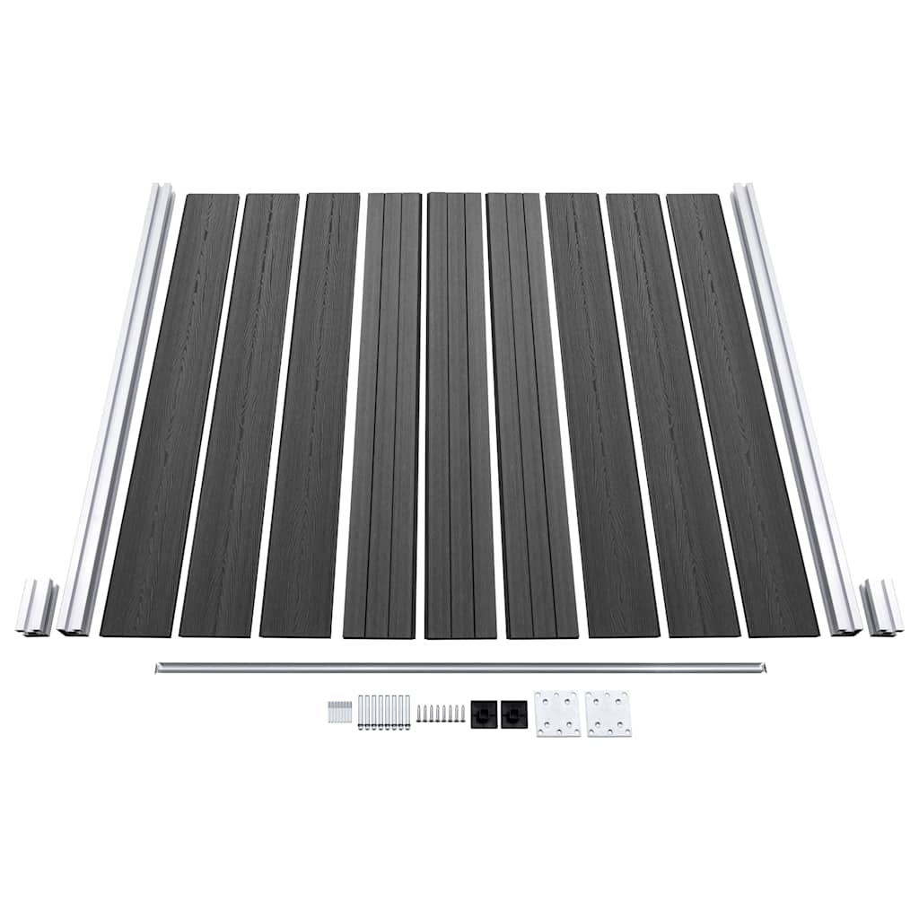 vidaXL Zaunelement Set WPC 792x(105-186)cm Schwarz