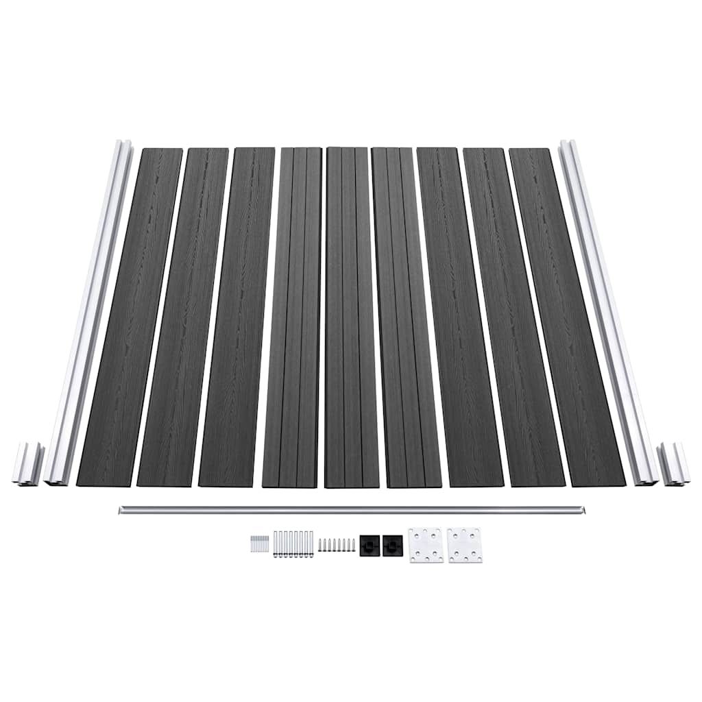 vidaXL Zaunelement Set WPC 1138x(105-186)  cm Schwarz