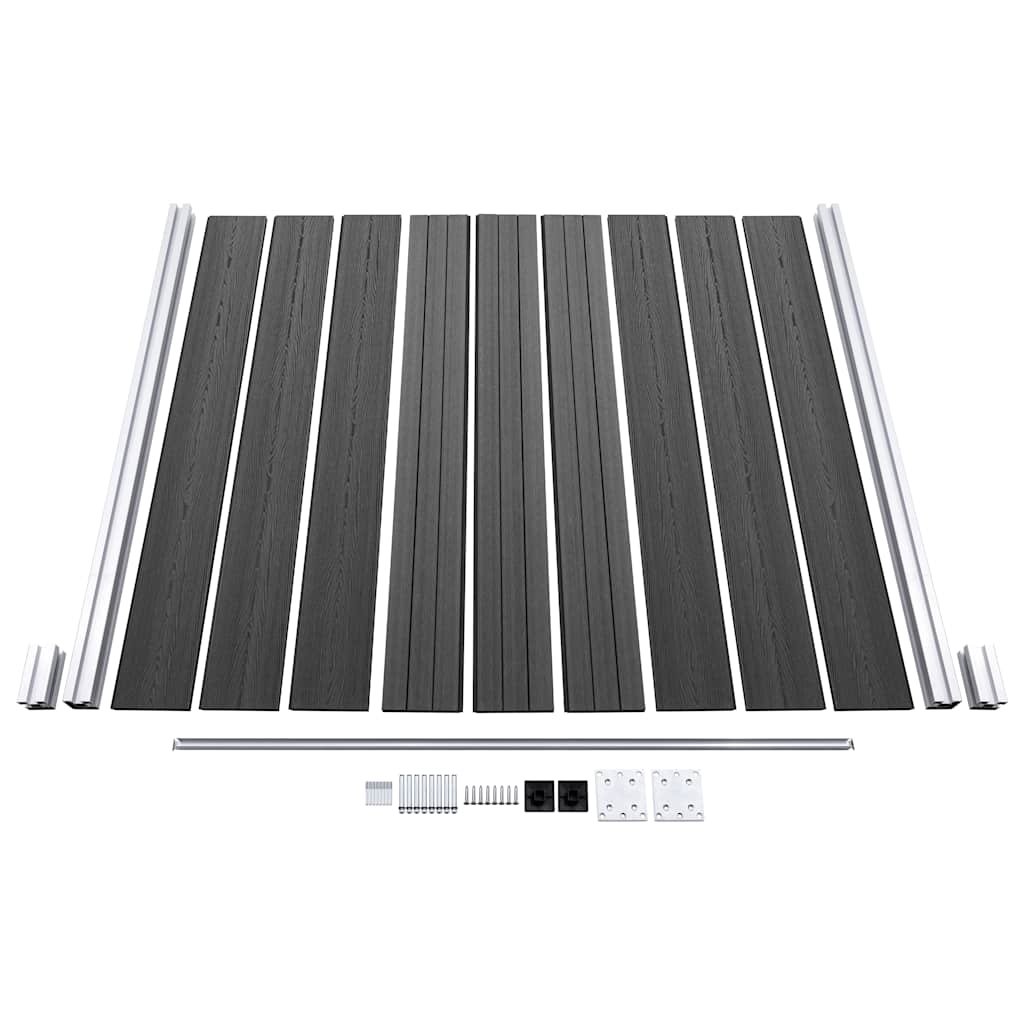 vidaXL Zaunelement Set WPC 1311x(105-186) cm Schwarz