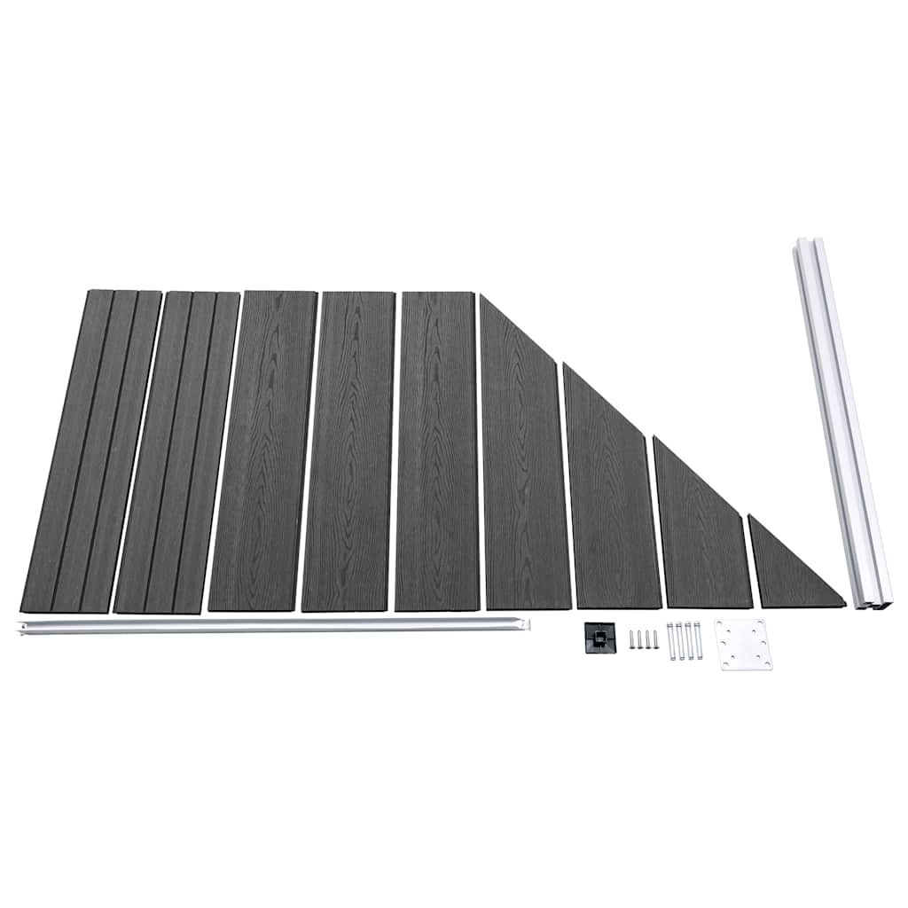 vidaXL Zaunelement Set WPC  1657x(105-186) cm Schwarz
