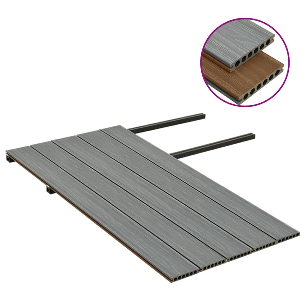 vidaXL WPC Terrassendielen mit Zubehör Braun und Grau 10 m² 2,2 m