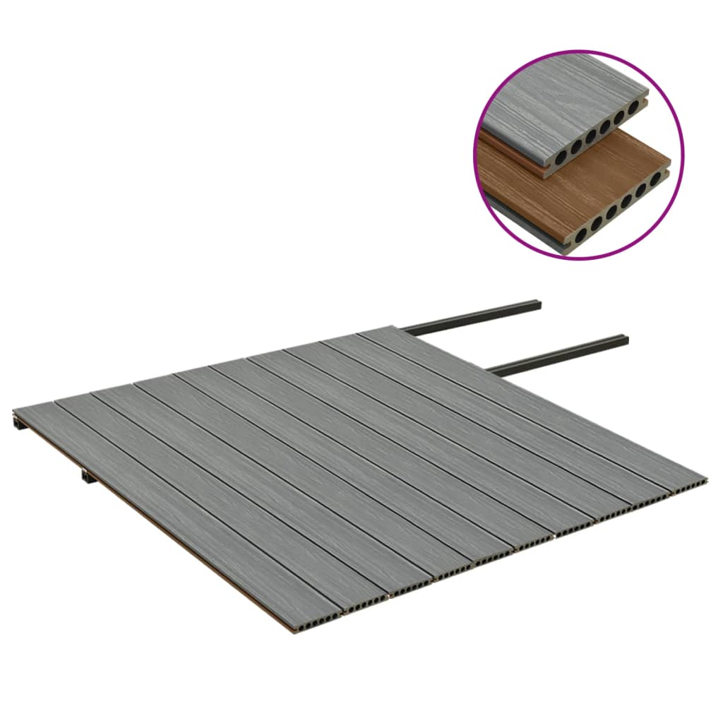 vidaXL WPC Terrassendielen mit Zubehör Braun und Grau 20 m² 2,2 m