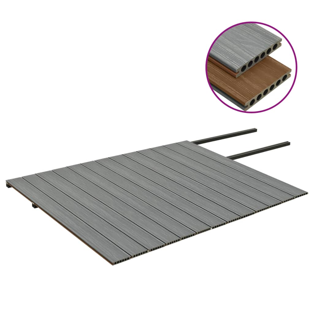 vidaXL WPC Terrassendielen mit Zubehör Braun und Grau 26 m² 2,2 m