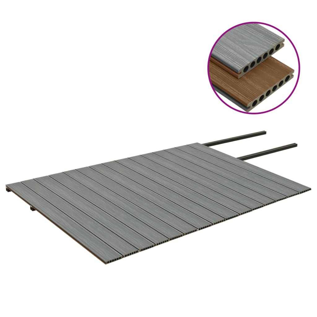 vidaXL WPC Terrassendielen mit Zubehör Braun und Grau 30 m² 2,2 m