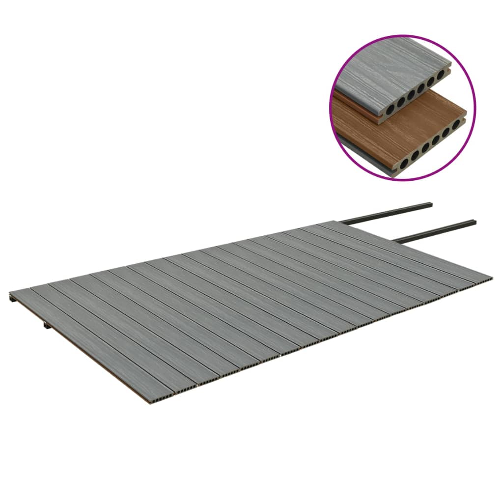 vidaXL WPC Terrassendielen mit Zubehör Braun und Grau 36 m² 2,2 m