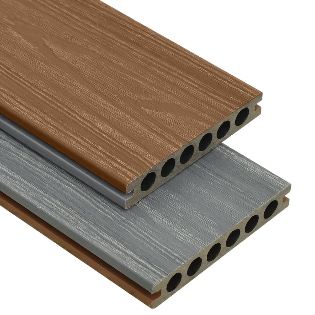 vidaXL WPC Terrassendielen mit Zubehör Braun und Grau 10 m² 4 m