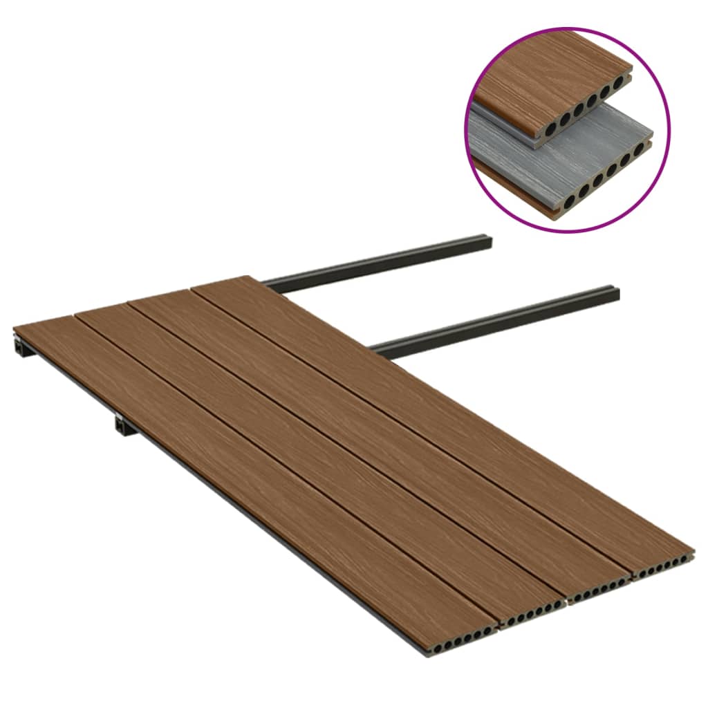 vidaXL WPC Terrassendielen mit Zubehör Braun und Grau 10 m² 4 m