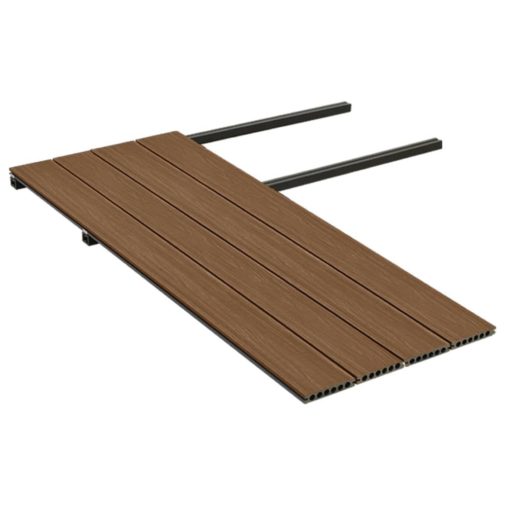vidaXL WPC Terrassendielen mit Zubehör Braun und Grau 10 m² 4 m