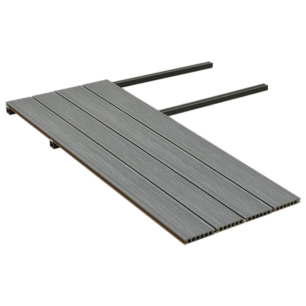 vidaXL WPC Terrassendielen mit Zubehör Braun und Grau 10 m² 4 m