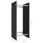 vidaXL Brennholzregal Schwarz 40x35x100 cm Hartglas