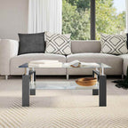 vidaXL Couchtisch Schwarz Transparent 95x55x40 cm Hartglas