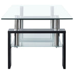 vidaXL Couchtisch Schwarz Transparent 95x55x40 cm Hartglas