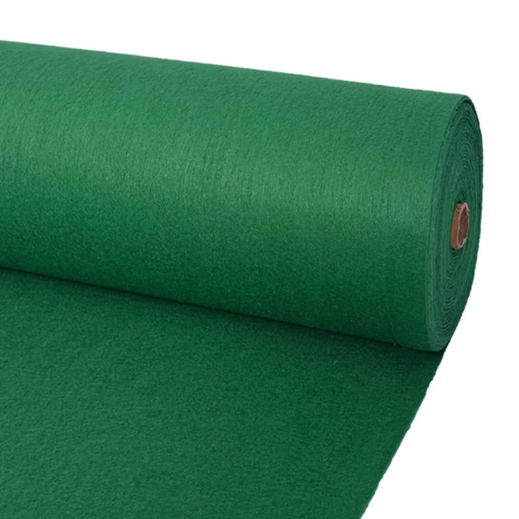 vidaXL Teppich Uni Grün 1,2 x 12 m Polyester