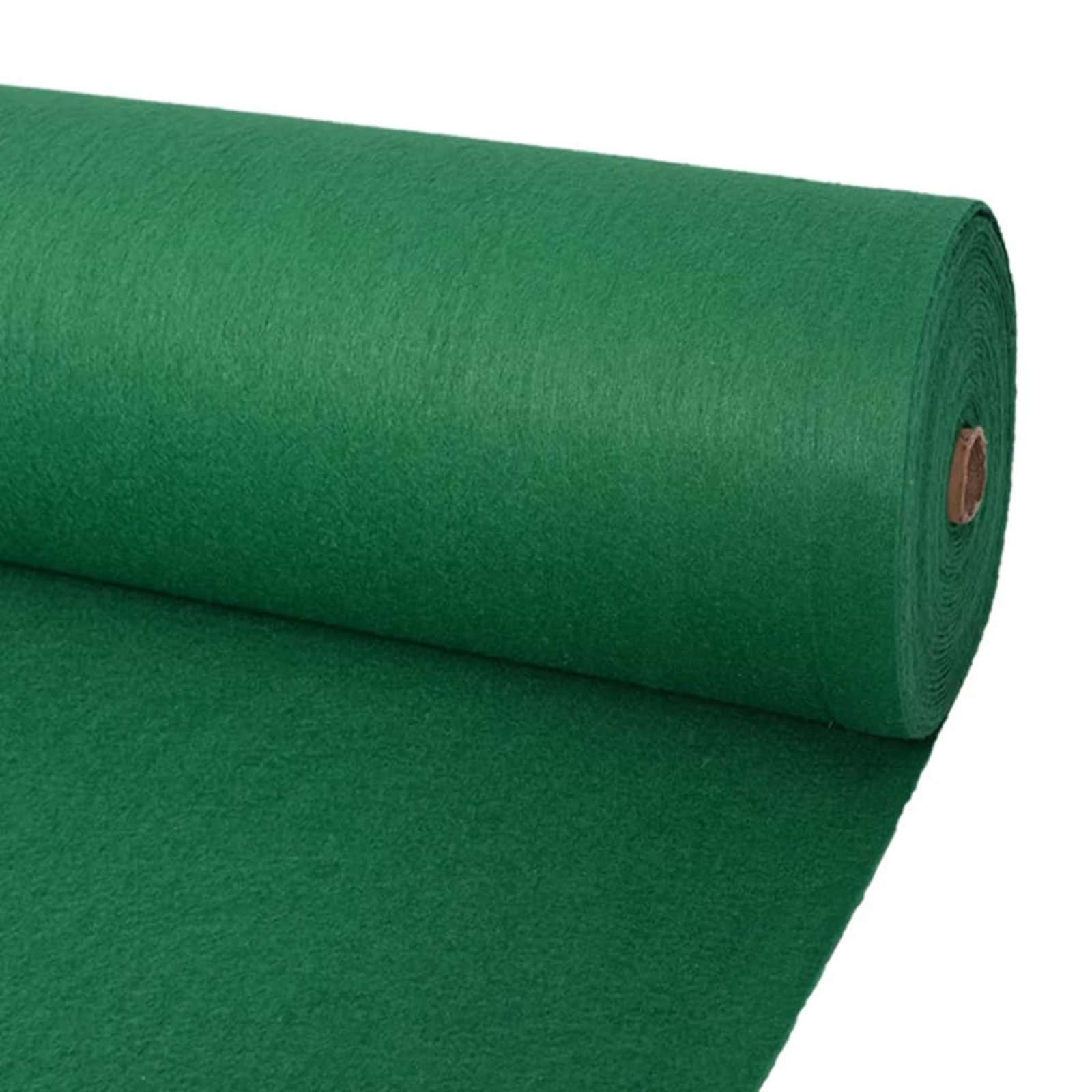 vidaXL Teppich Uni Grün 1,2 x 12 m Polyester