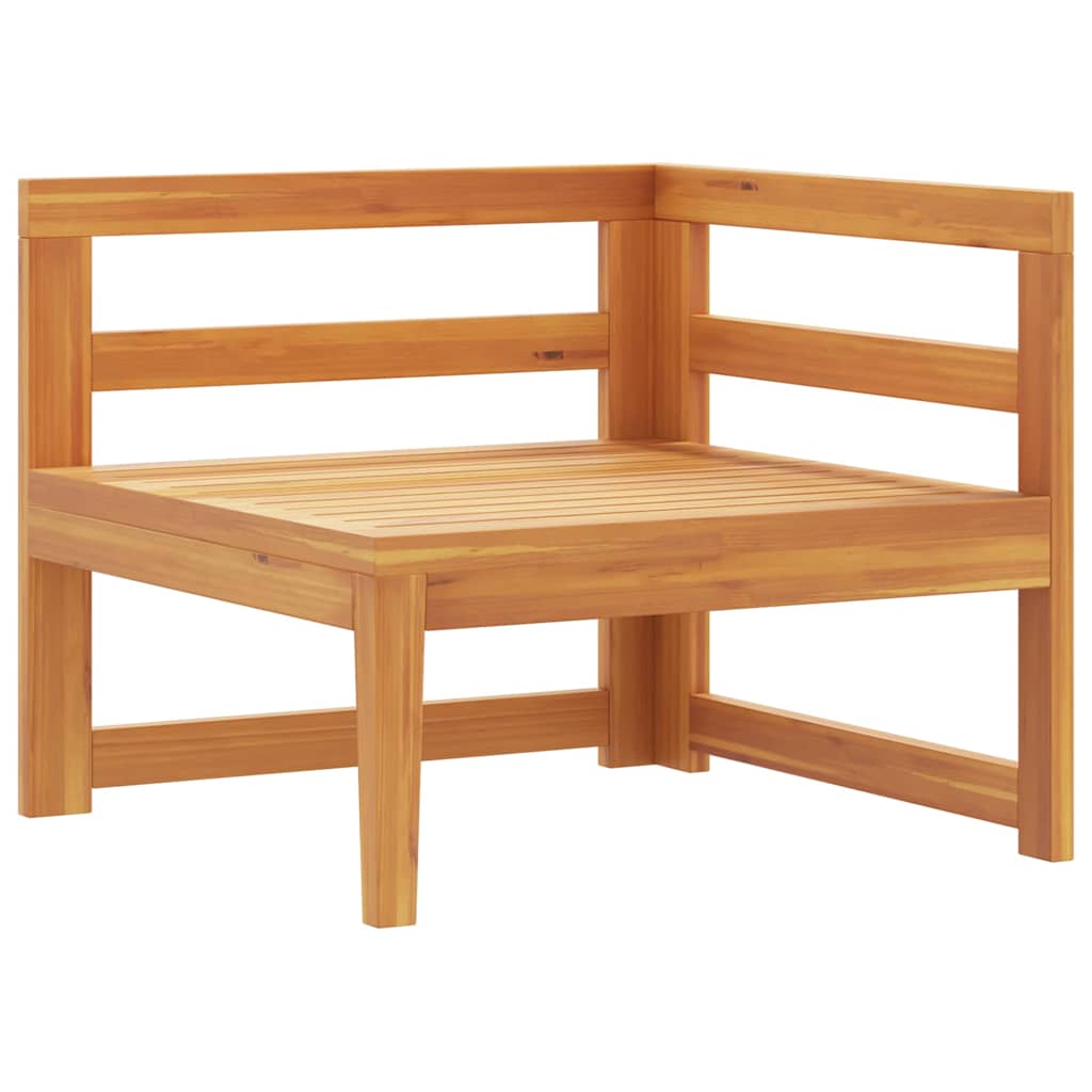 vidaXL Ecksofa mit Cremeweißen Kissen Massivholz Akazie