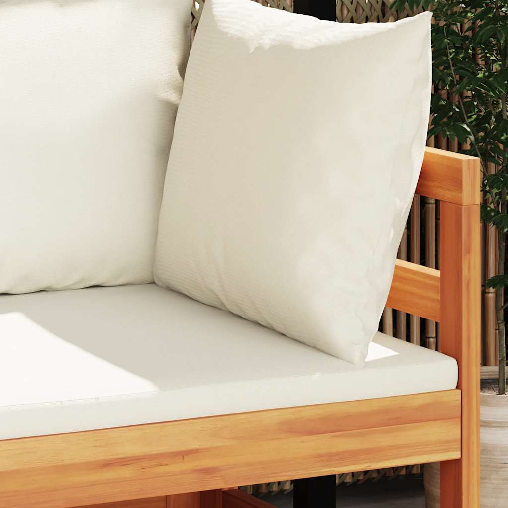 vidaXL 2-tlg. Garten-Lounge-Set mit Kissen Cremeweiß Akazienholz