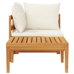 vidaXL 2-tlg. Garten-Lounge-Set mit Kissen Cremeweiß Akazienholz