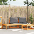 vidaXL Gartenbank mit Tisch & Dunkelgrauen Kissen Massivholz Akazie