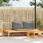 vidaXL Gartenbank mit Tisch & Dunkelgrauen Kissen Massivholz Akazie