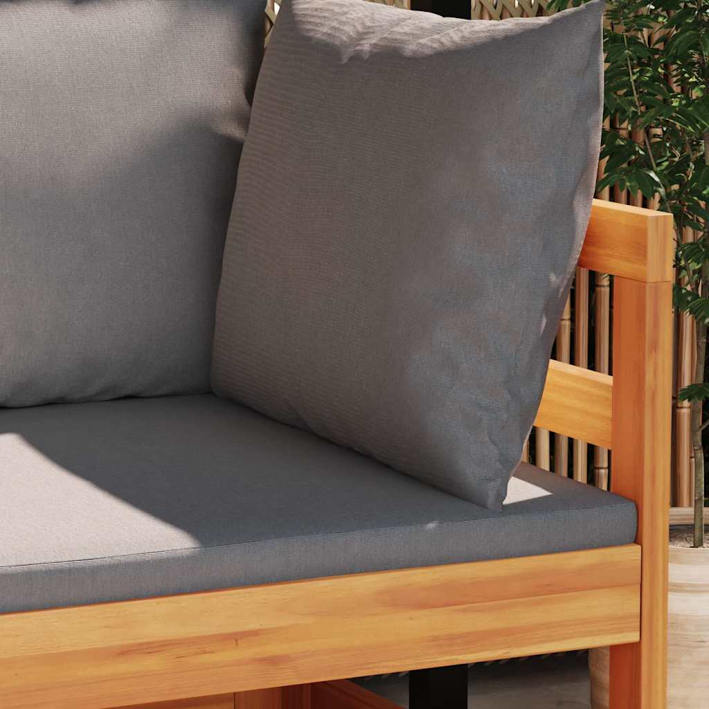 vidaXL 2-tlg. Garten-Lounge-Set mit Dunkelgrauen Kissen Akazienholz