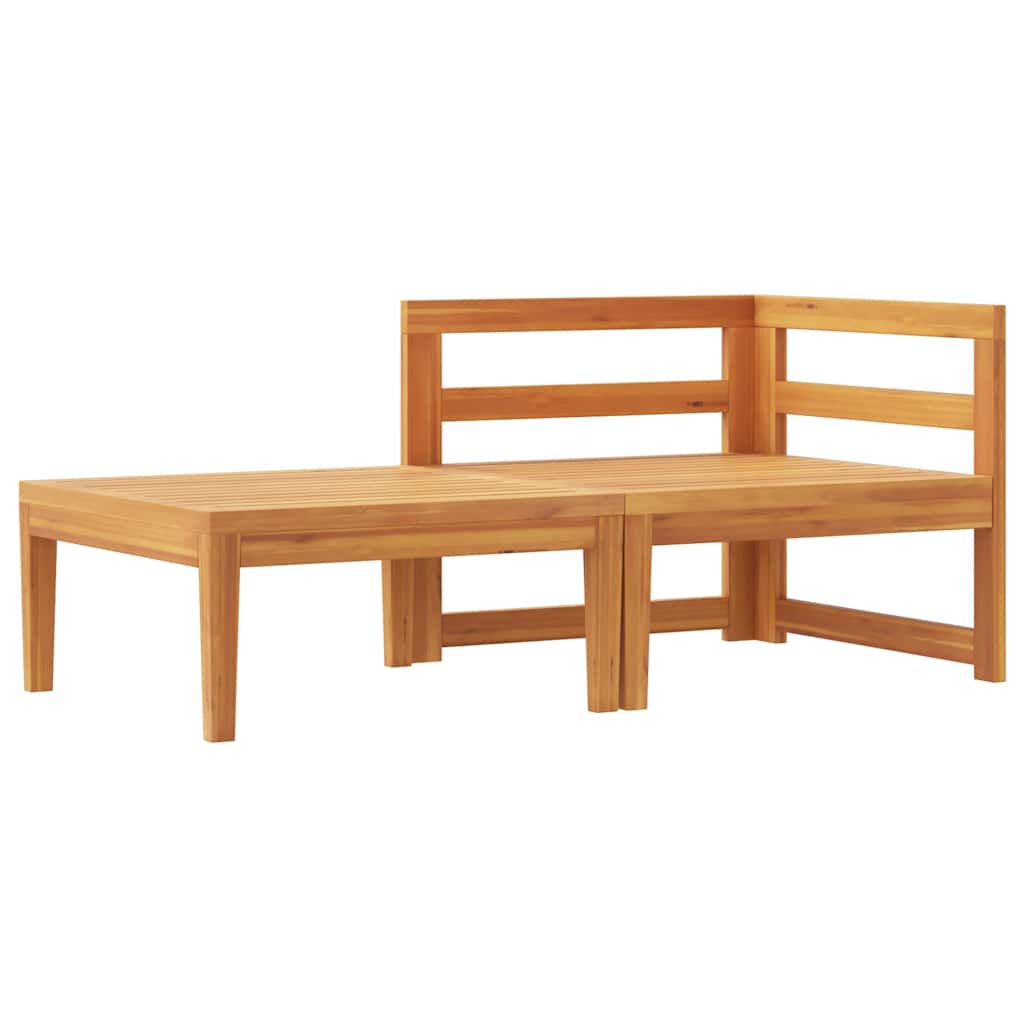 vidaXL 2-tlg. Garten-Lounge-Set mit Dunkelgrauen Kissen Akazienholz