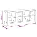 vidaXL Schuhregal 114x37x45 cm Massivholz Eiche