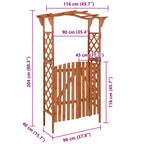 vidaXL Pergola mit Tor 116x40x204 cm Massivholz Tanne