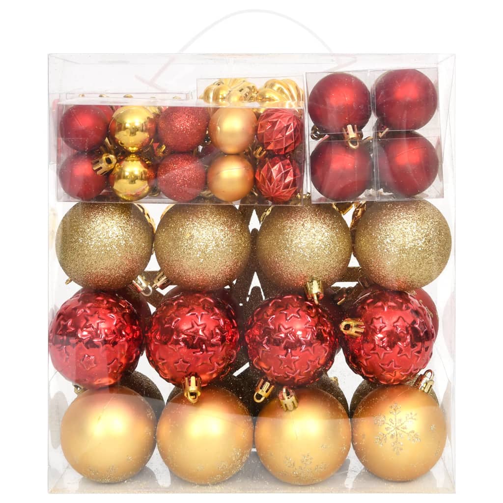 vidaXL 70-tlg. Weihnachtskugel-Set Golden und Rot