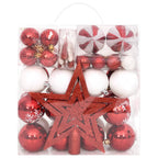 vidaXL 64-tlg. Weihnachtskugel-Set Rot und Weiß