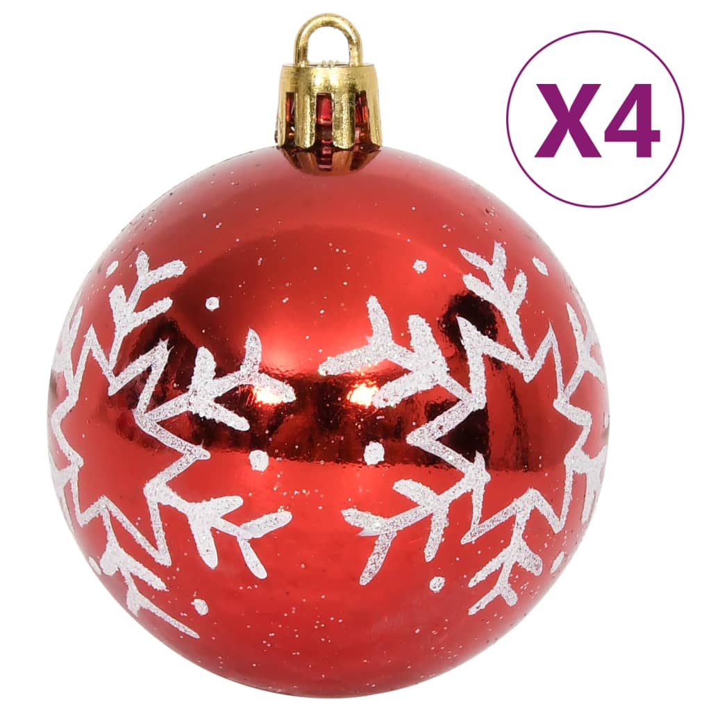 vidaXL 64-tlg. Weihnachtskugel-Set Rot und Weiß