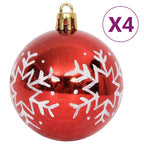vidaXL 64-tlg. Weihnachtskugel-Set Rot und Weiß