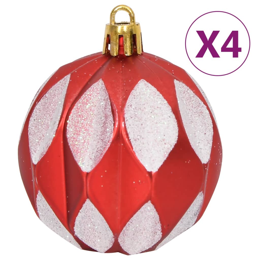 vidaXL 64-tlg. Weihnachtskugel-Set Rot und Weiß