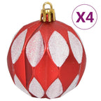 vidaXL 64-tlg. Weihnachtskugel-Set Rot und Weiß