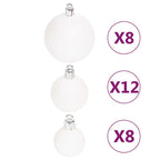 vidaXL 108-tlg. Weihnachtskugel-Set Rot und Weiß