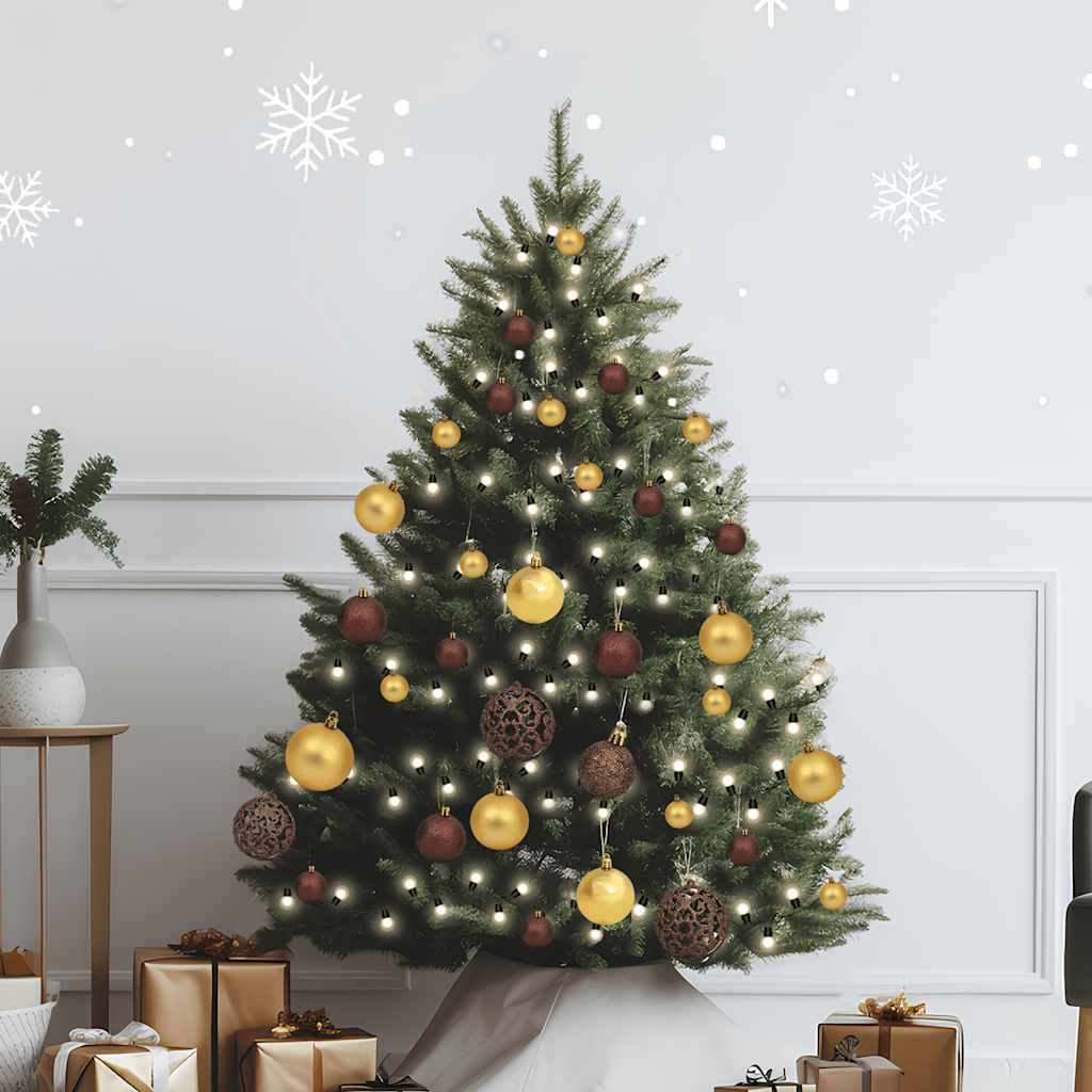 vidaXL 60-tlg. Weihnachtskugeln mit Weihnachtsbaumspitze 150 LEDs