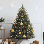 vidaXL 60-tlg. Weihnachtskugeln mit Weihnachtsbaumspitze 150 LEDs