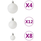 vidaXL 100-tlg. Weihnachtskugel-Set Weiß