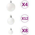 vidaXL 100-tlg. Weihnachtskugel-Set Weiß