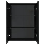 vidaXL Bad-Spiegelschrank 60x15x75 cm MDF Glänzendes Schwarz