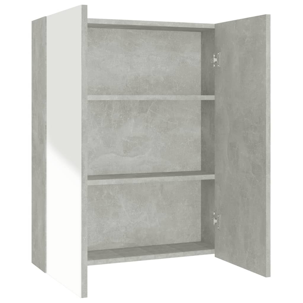 vidaXL Bad-Spiegelschrank 60x15x75 cm MDF Betongrau